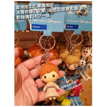 香港迪士尼樂園限定 冰雪奇緣2 安娜Q版造型塑膠匙圈 (棕色)